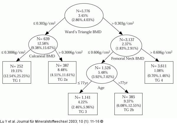 Hüftfrakturen - Tree Structured Survival Analysis