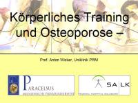 Abbildung 2: K�rperliches Training - Osteoporose