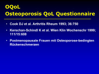 Abbildung 9: Osteoporose - QoL-Questionnaire
